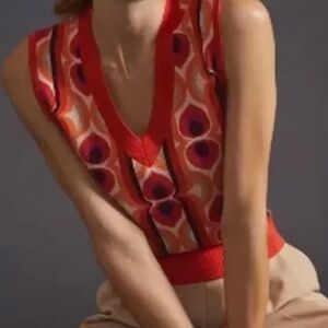 NWOT Maeve by Anthropologie Vera Jacquard Sweater Vest